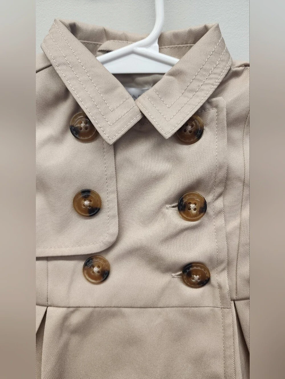 Tahari Baby Girls 3-6M Beige Trench Coat Jacket Bow Back Dressy